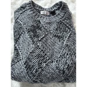 Damön Hand Knit Chunky Cable Sweater Men’s Large Gray Basketweave Knit Grandpa